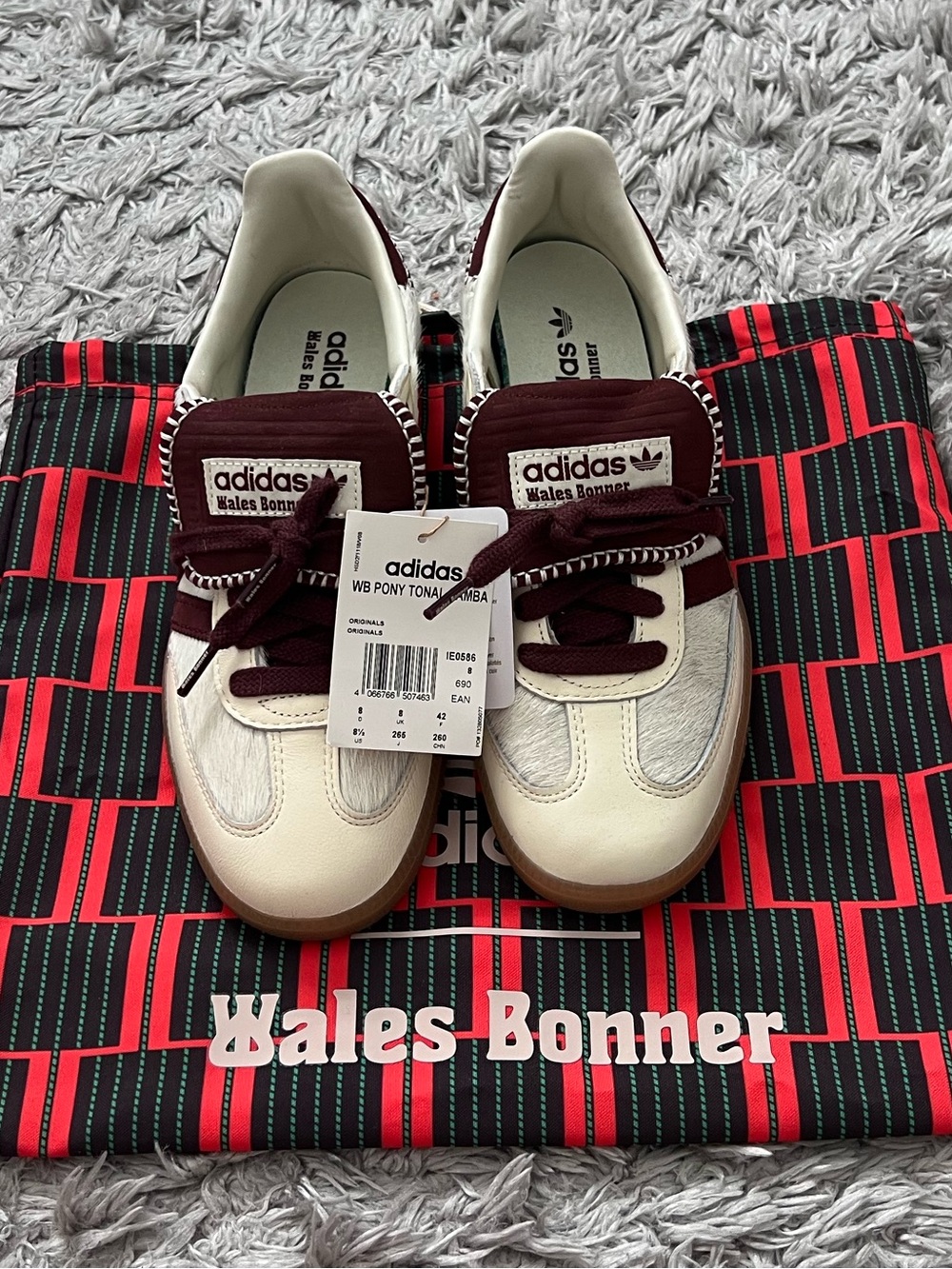 Wales Bonner Adidas Samba pony hair tonal sneakers - Picture 9 of 10